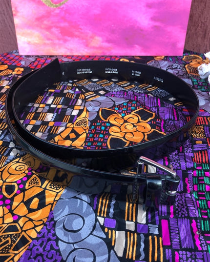 VG Black Patent Leather Jacob belt sz med