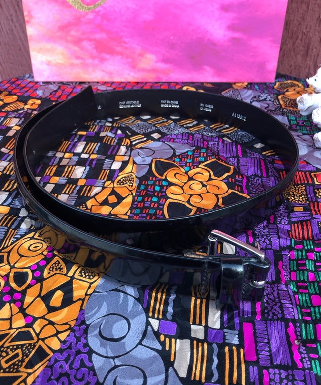 VG Black Patent Leather Jacob belt sz med