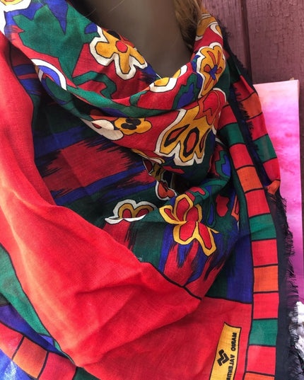 Mario Valentino Silk Scarf 50”x50” Wrap Colorful Italy