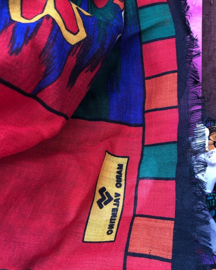 Mario Valentino Silk Scarf 50”x50” Wrap Colorful Italy