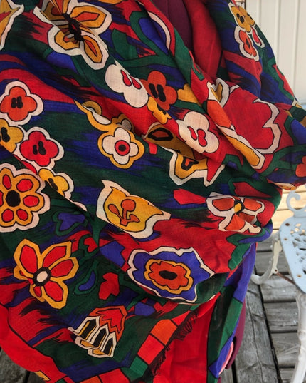 Mario Valentino Silk Scarf 50”x50” Wrap Colorful Italy
