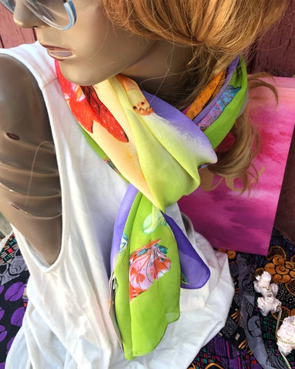 Poly sheer Butterfly scarf New! Beautiful