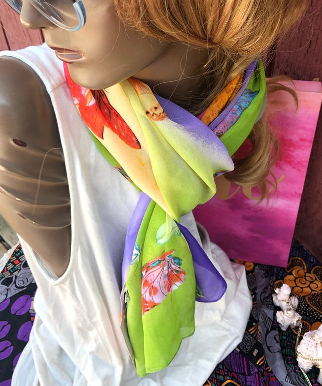 Poly sheer Butterfly scarf New! Beautiful
