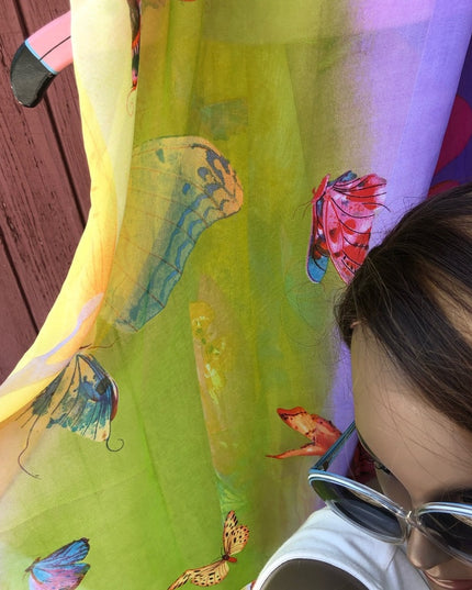 Poly sheer Butterfly scarf New! Beautiful