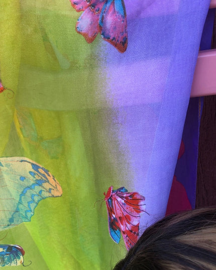 Poly sheer Butterfly scarf New! Beautiful