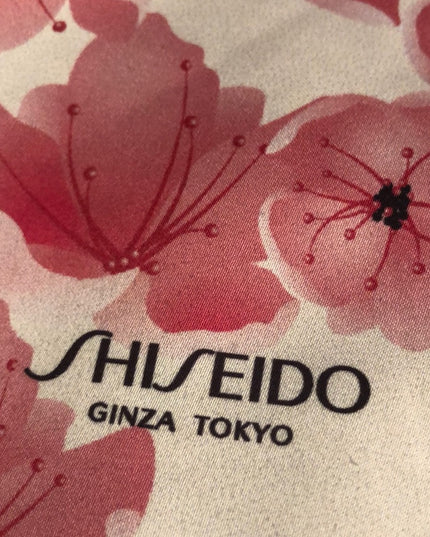 Shiseido Pink flower  white Rare scarf
