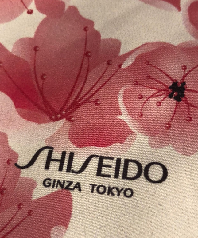 Shiseido Pink flower  white Rare scarf