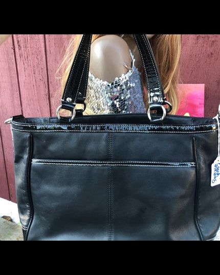 LG Coach Laurel Bag tote  black leather F14887