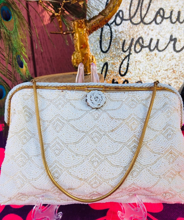 Vintage 1940s France beaded purse Wedding