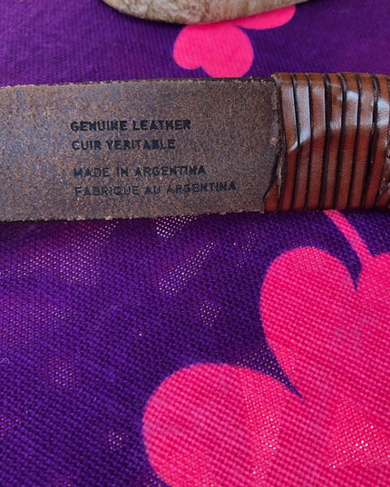 Vintage Tan leather distressed belt 42”