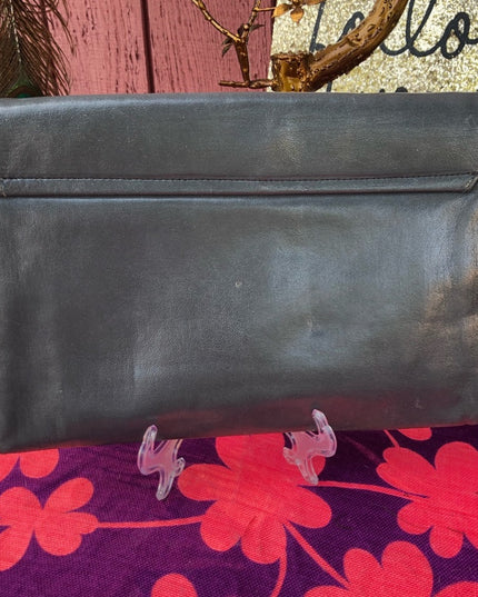 Vintage Gray leather leather clutch