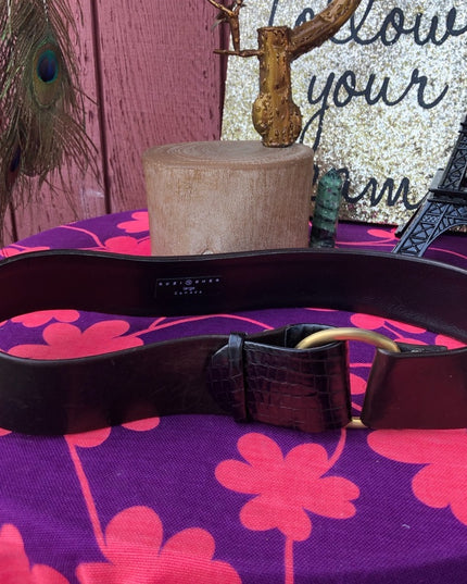 Suzi Roher Black leather 2” chunky belt