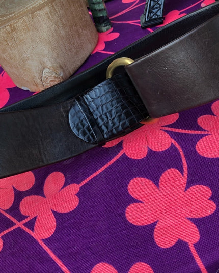 Suzi Roher Black leather 2” chunky belt