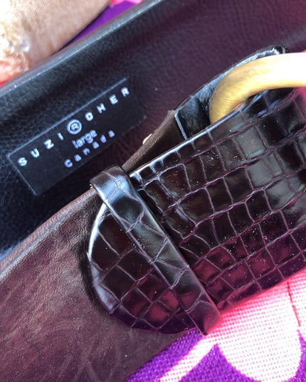 Suzi Roher Black leather 2” chunky belt