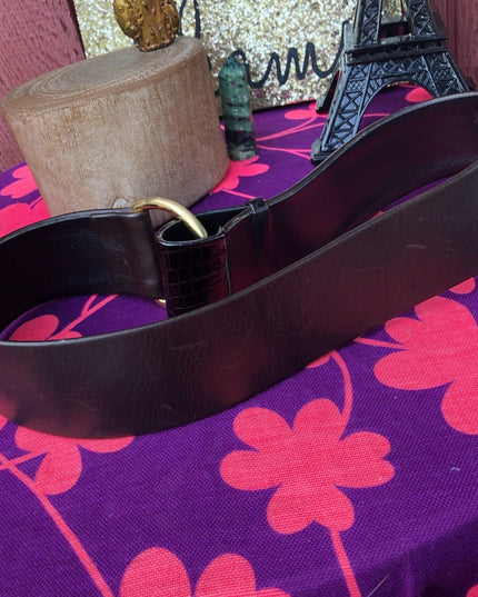 Suzi Roher Black leather 2” chunky belt