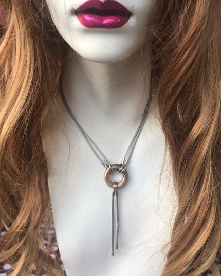 Sterling silver & gold hug necklace Beauty!