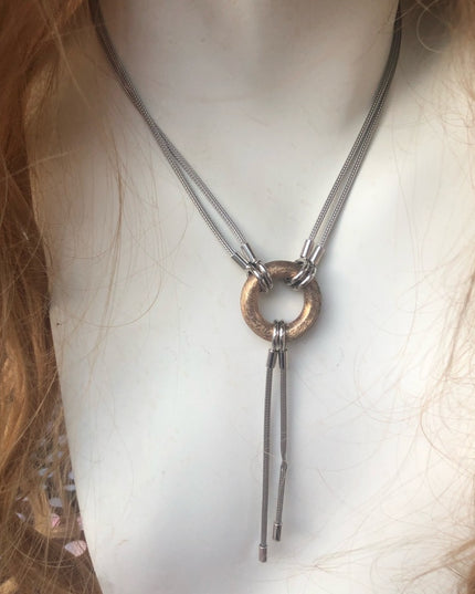 Sterling silver & gold hug necklace Beauty!