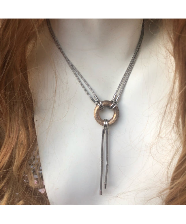 Sterling silver & gold hug necklace Beauty!