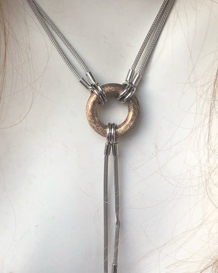 Sterling silver & gold hug necklace Beauty!