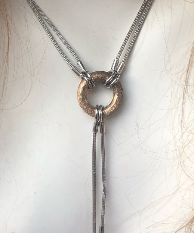 Sterling silver & gold hug necklace Beauty!