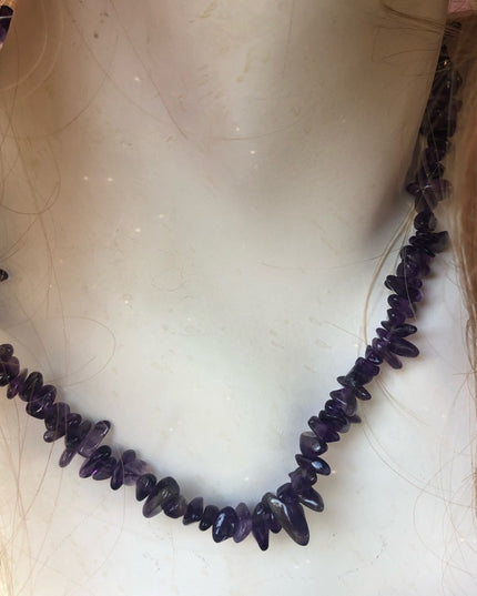 17” Amethyst chip necklace