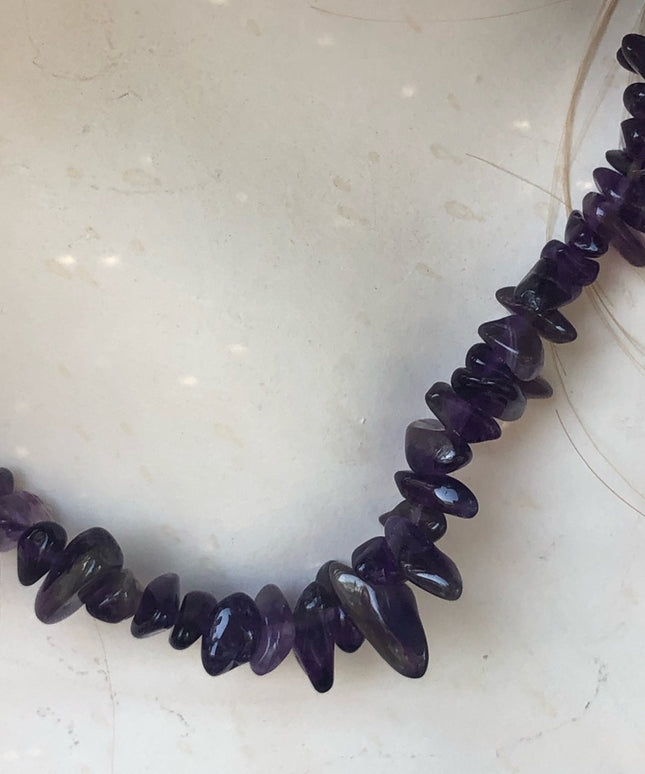17” Amethyst chip necklace
