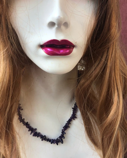 17” Amethyst chip necklace