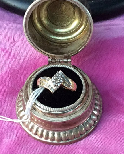 10k gold diamond cluster ring vintage