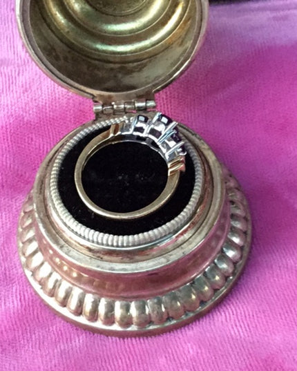 10k gold diamond and amethyst ring vintage