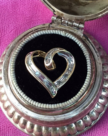 10k gold fancy diamond heart pendant for necklace