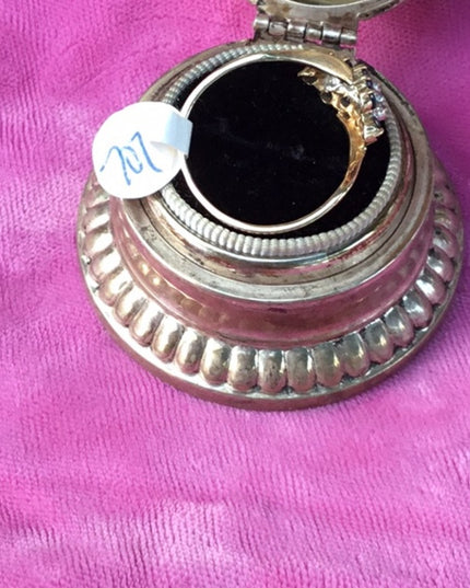10k gold diamond and  sapphire diamond ring vintage bypass
