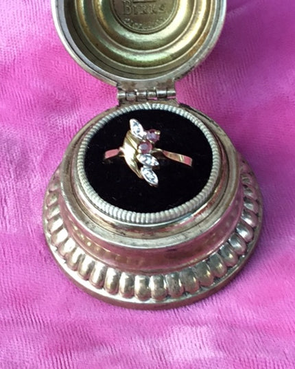 10k gold diamond & ruby ring vintage