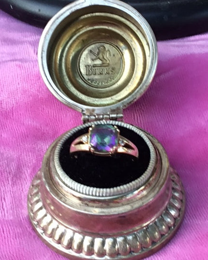 10k gold mystic Topaz & diamond ring