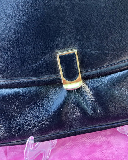 VinTage Jane Shilton Blue Leather clutch shoulder