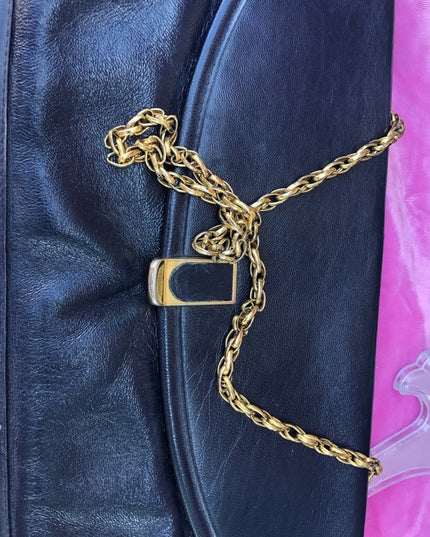 VinTage Jane Shilton Blue Leather clutch shoulder