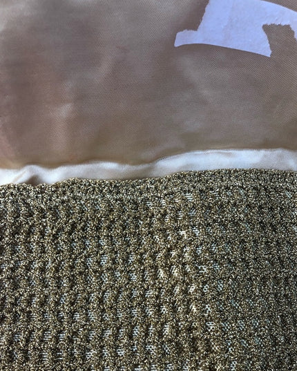 Vintage 1960s Gold metalic crochet shoulder purse