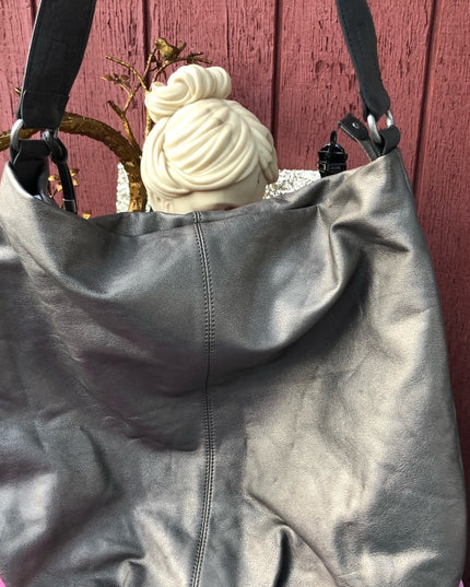 LG Esprit Silver metalic shoulder bag tote