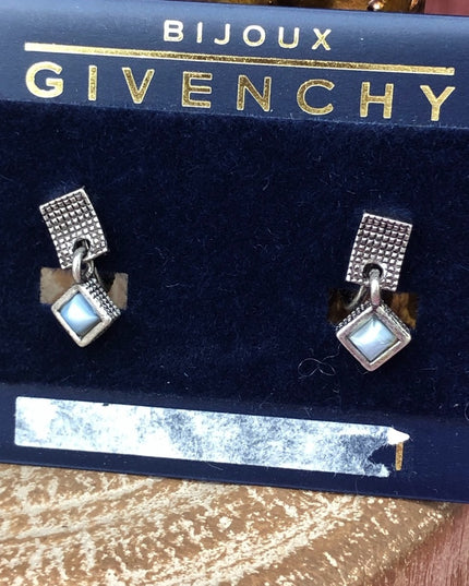 Vintage New Givenchy earrings clip screw Gold finish w faux pearl