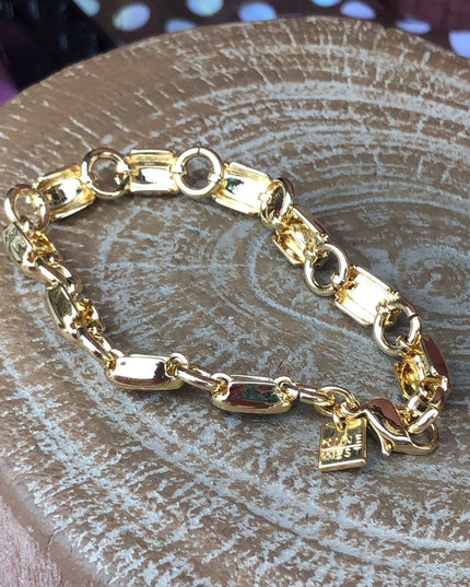 Vintage 1980s Nine West red & gold enamel bracelet