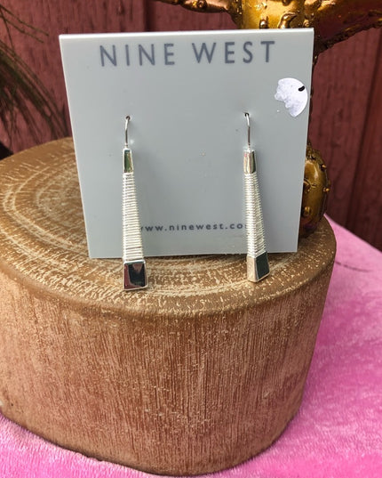 Nine West dangle earrings silver tone