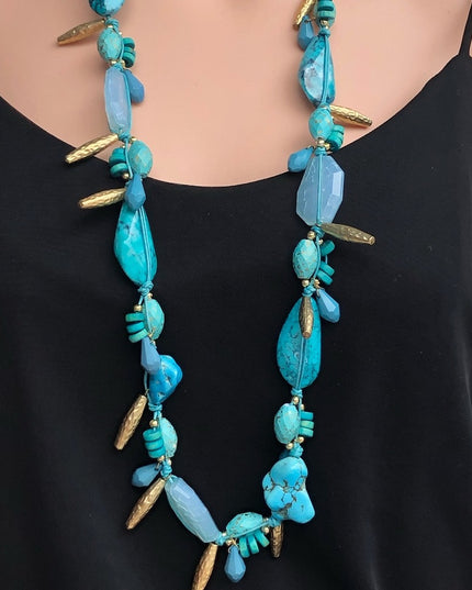 40” Faux Turquois Statement necklace
