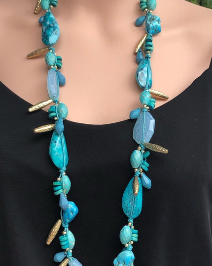 40” Faux Turquois Statement necklace