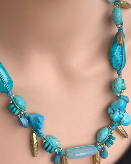 40” Faux Turquois Statement necklace