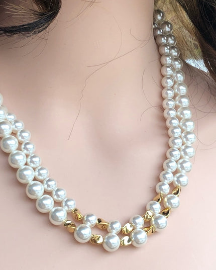 NWOT Faux pearl double strand necklace