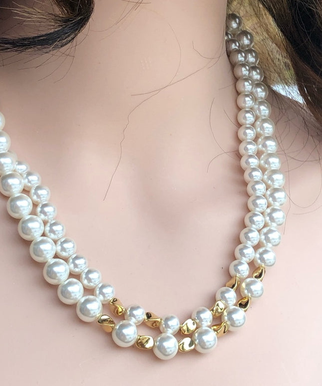 NWOT Faux pearl double strand necklace
