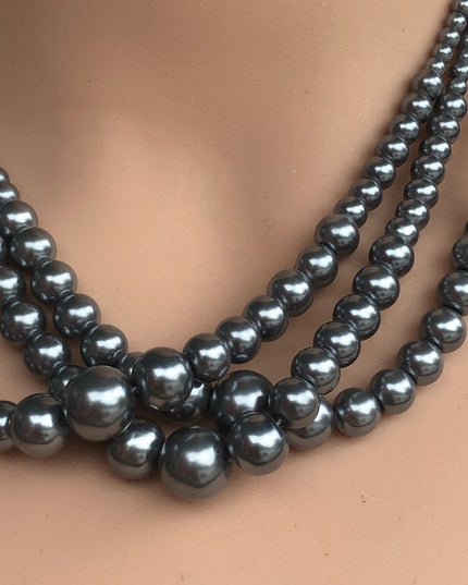 Vintage Silver faux pearl 16” choler necklace NWOT