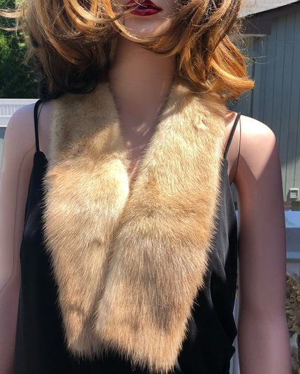Vintage 36” Blond mink fur collar stole scarf