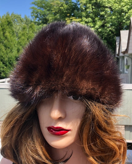 Vintage Simpsons Brown Mink fur Hat Sz sm