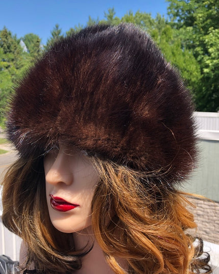 Vintage Simpsons Brown Mink fur Hat Sz sm