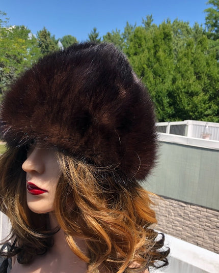Vintage Simpsons Brown Mink fur Hat Sz sm